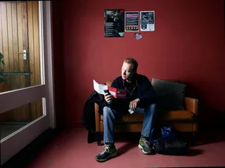 person reading about medication side effects