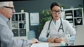 person reading about medication side effects